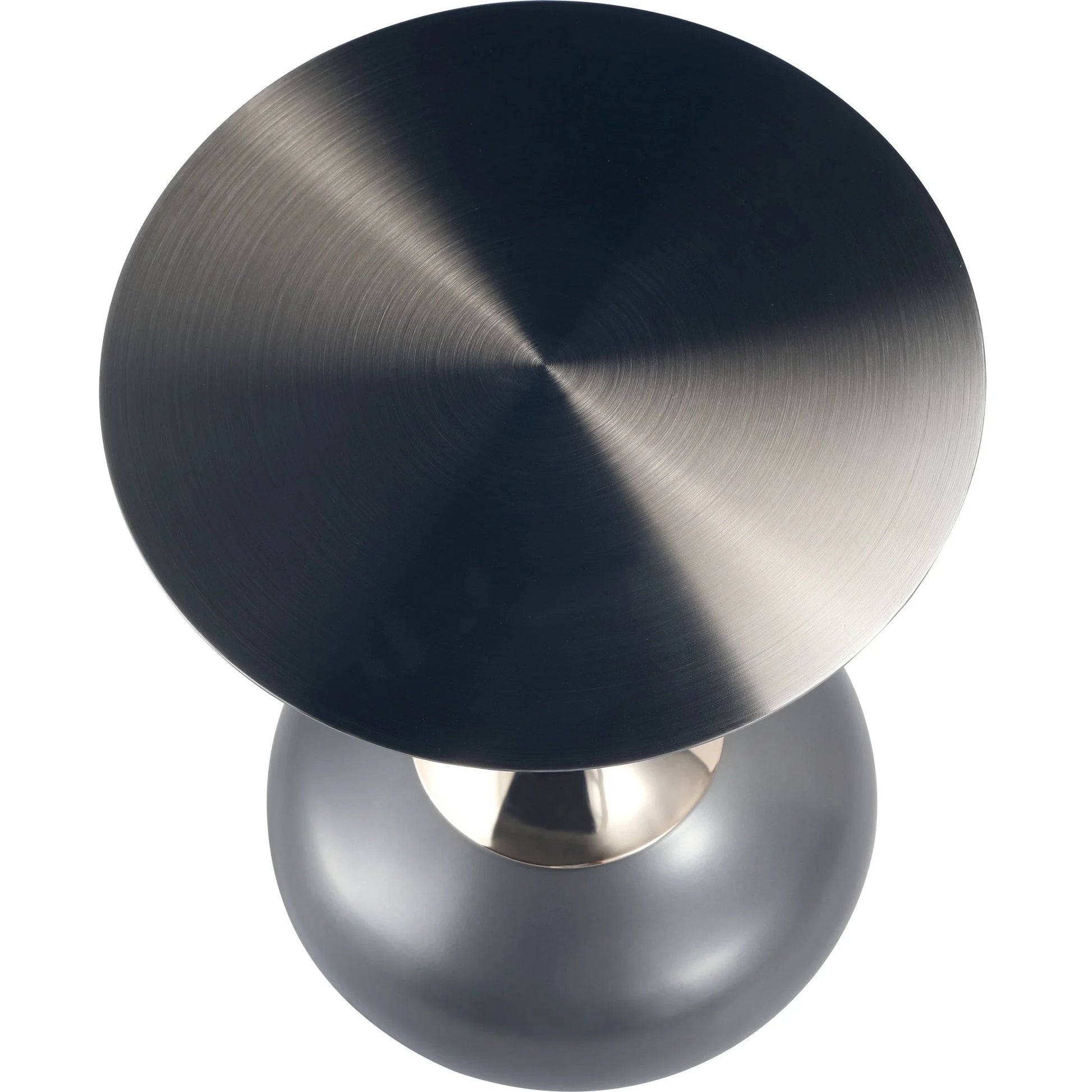 Savoy Wide Side Table with Stainless Steel Top Round Accent Table and Elegant Pedestal Base - Elax Furniture