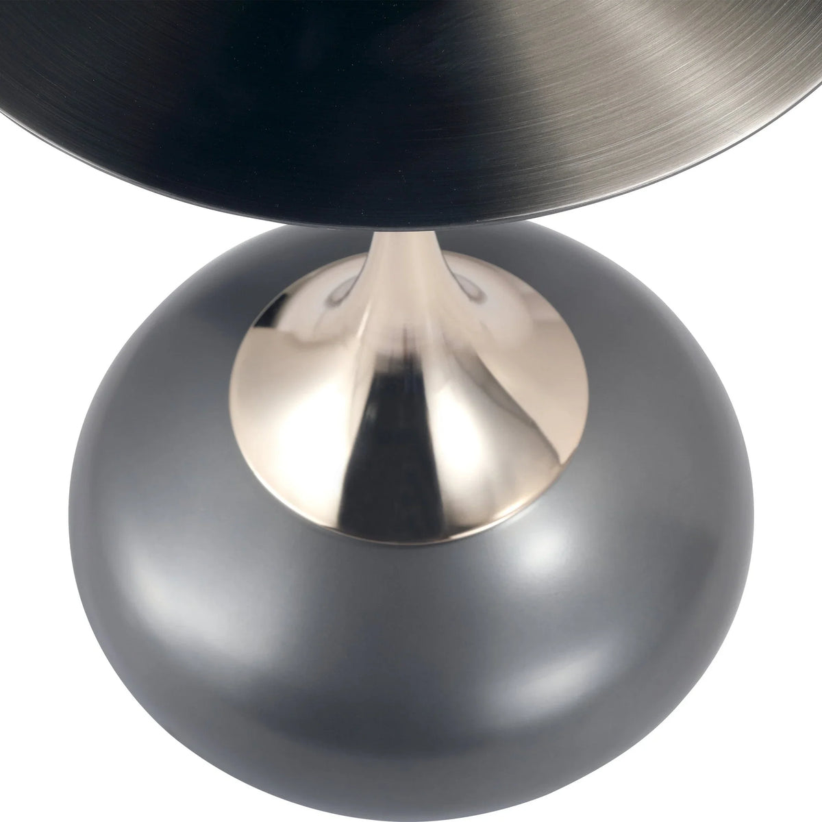Savoy Wide Side Table with Stainless Steel Top Round Accent Table and Elegant Pedestal Base - Elax Furniture