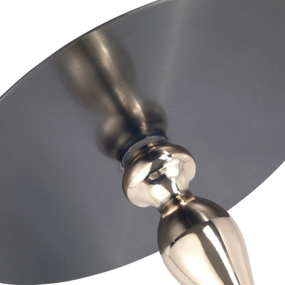 Savoy Wide Side Table with Stainless Steel Top Round Accent Table and Elegant Pedestal Base - Elax Furniture