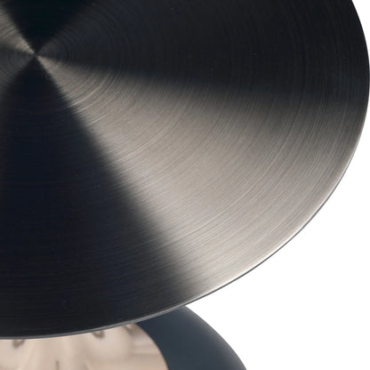 Savoy Wide Side Table with Stainless Steel Top Round Accent Table and Elegant Pedestal Base - Elax Furniture