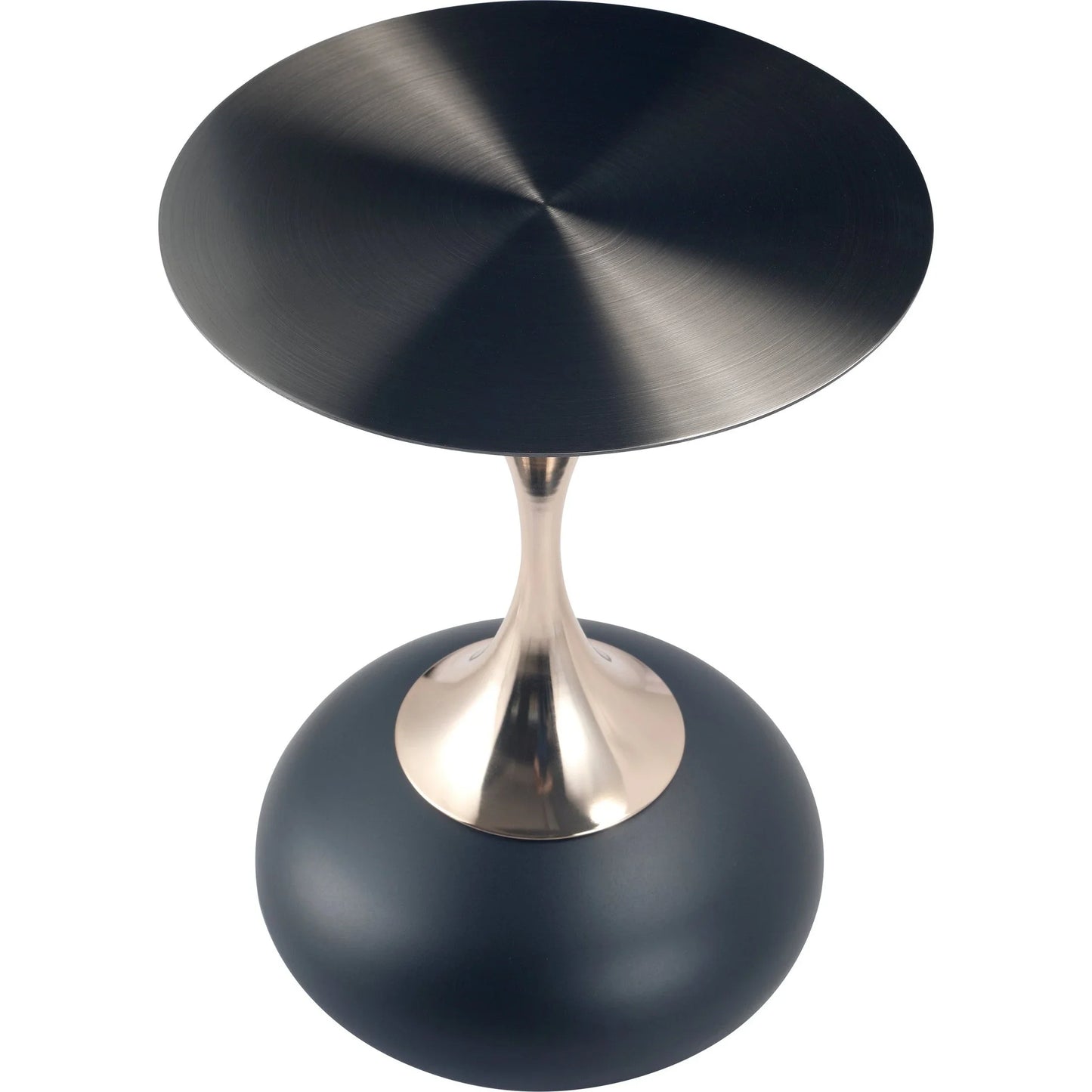 Savoy Wide Side Table with Stainless Steel Top Round Accent Table and Elegant Pedestal Base - Elax Furniture