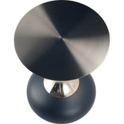 Savoy Wide Side Table with Stainless Steel Top Round Accent Table and Elegant Pedestal Base - Elax Furniture