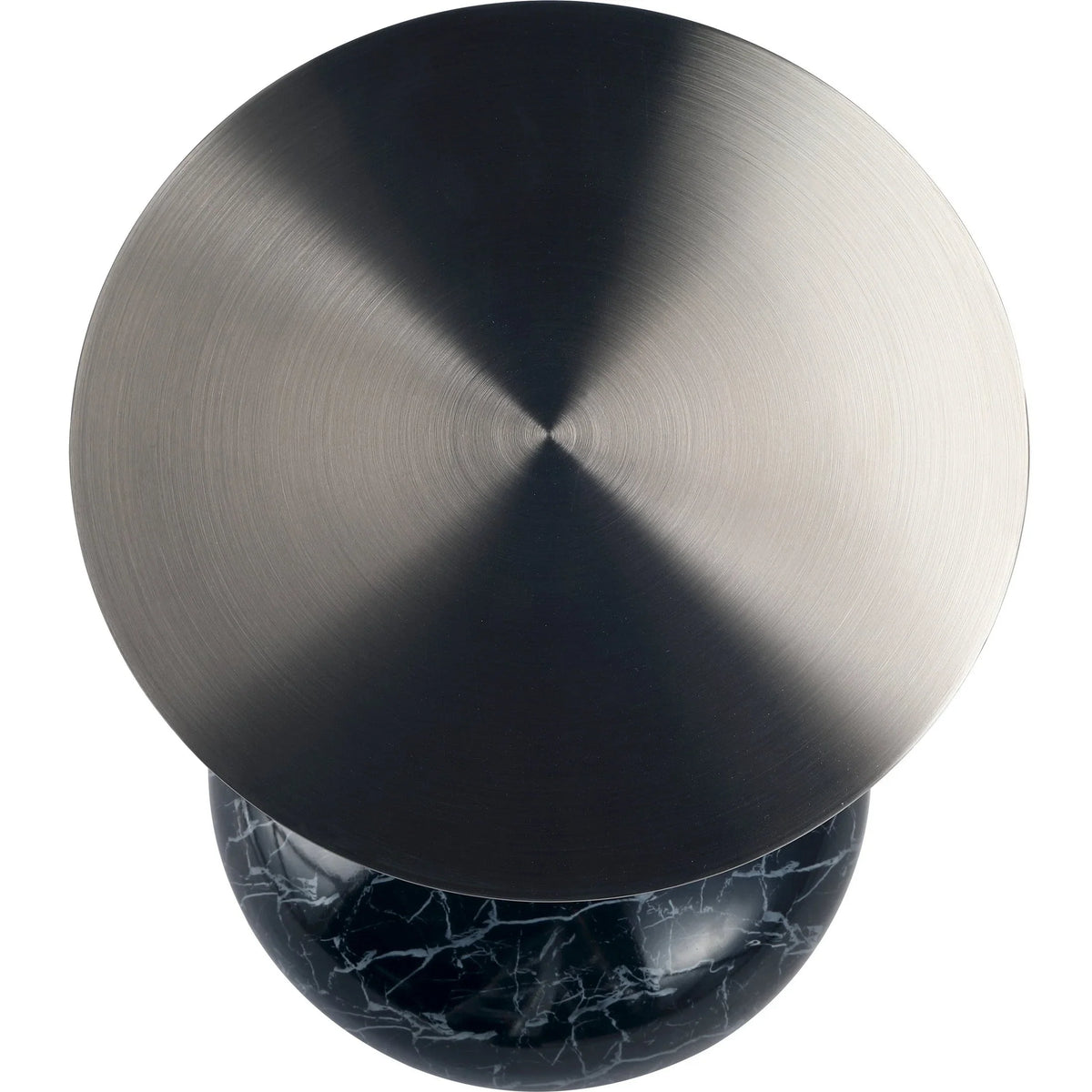 Savoy Wide Side Table with Stainless Steel Top Round Accent Table and Elegant Pedestal Base - Elax Furniture