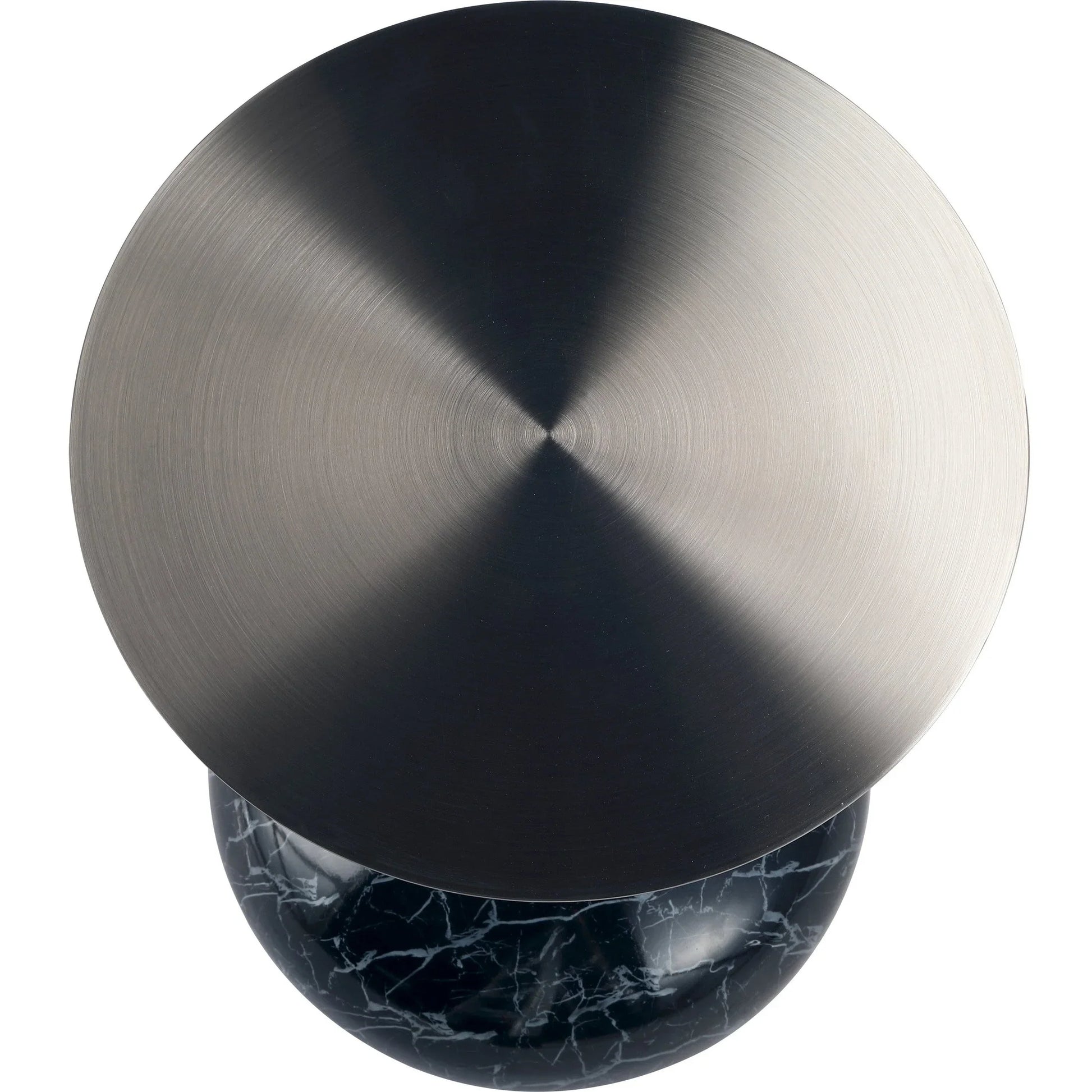 Savoy Wide Side Table with Stainless Steel Top Round Accent Table and Elegant Pedestal Base - Elax Furniture