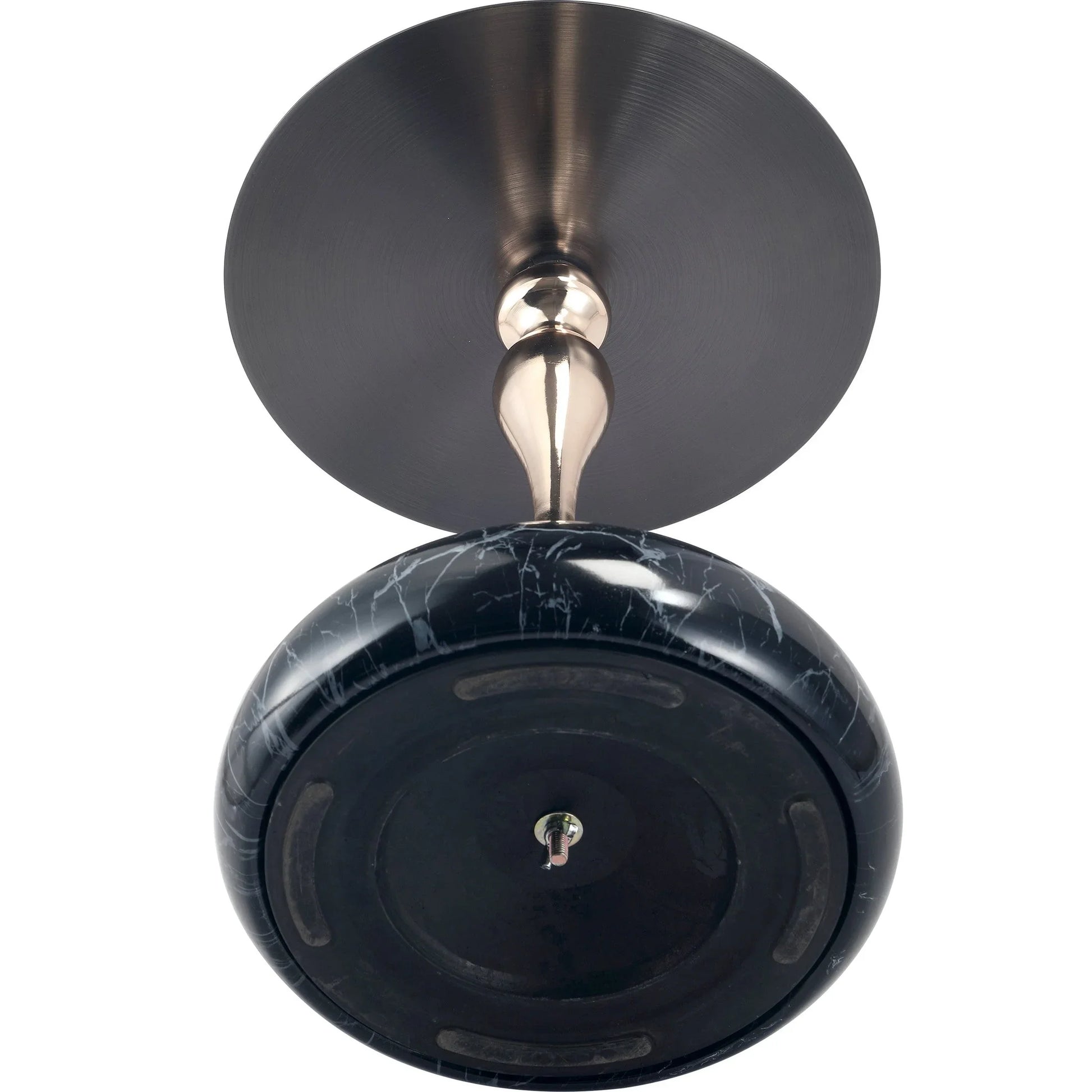 Savoy Wide Side Table with Stainless Steel Top Round Accent Table and Elegant Pedestal Base - Elax Furniture