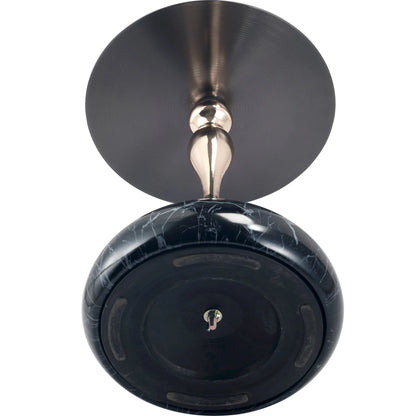 Savoy Wide Side Table with Stainless Steel Top Round Accent Table and Elegant Pedestal Base - Elax Furniture