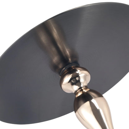 Savoy Wide Side Table with Stainless Steel Top Round Accent Table and Elegant Pedestal Base - Elax Furniture