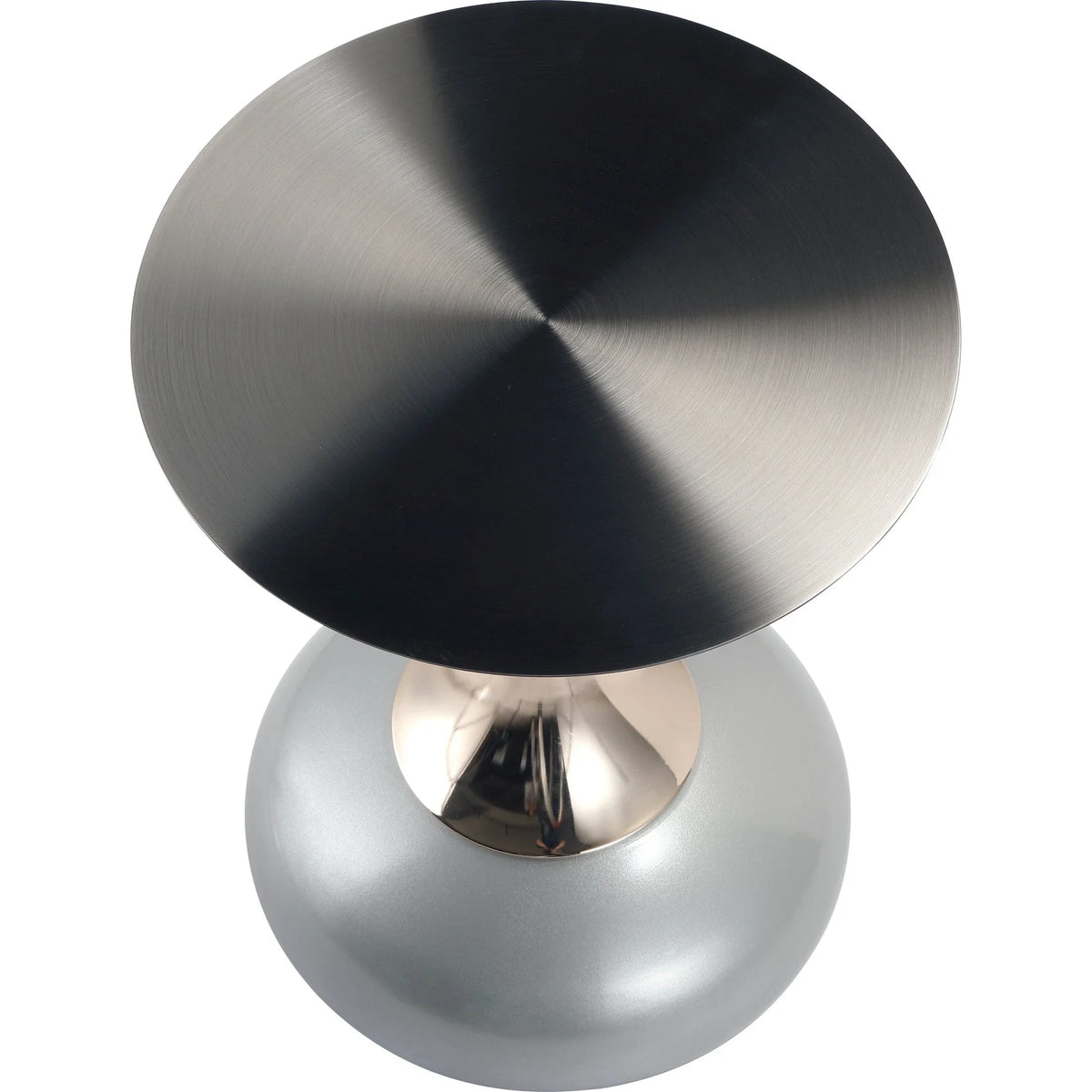 Savoy Wide Side Table with Stainless Steel Top Round Accent Table and Elegant Pedestal Base - Elax Furniture