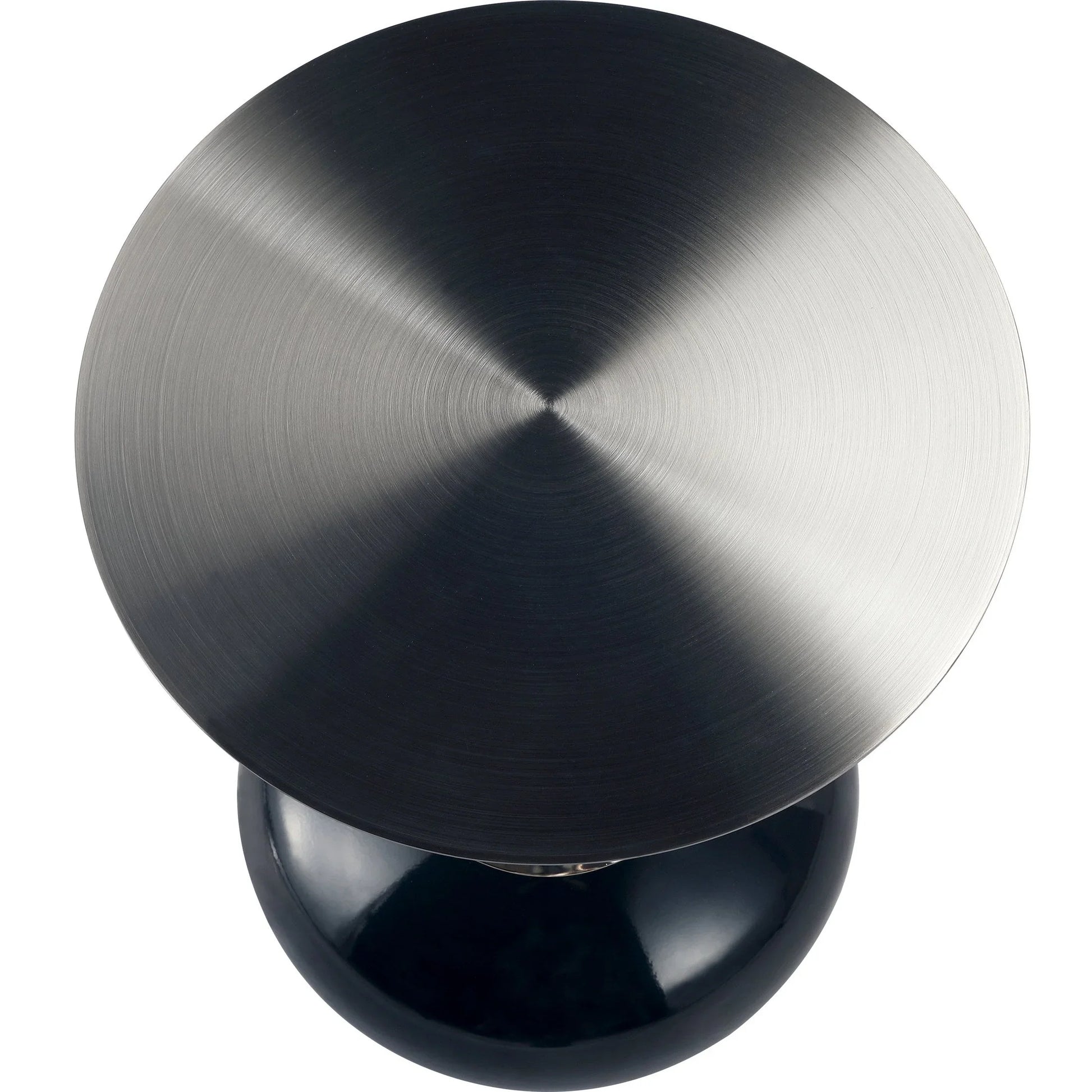 Savoy Wide Side Table with Stainless Steel Top Round Accent Table and Elegant Pedestal Base - Elax Furniture