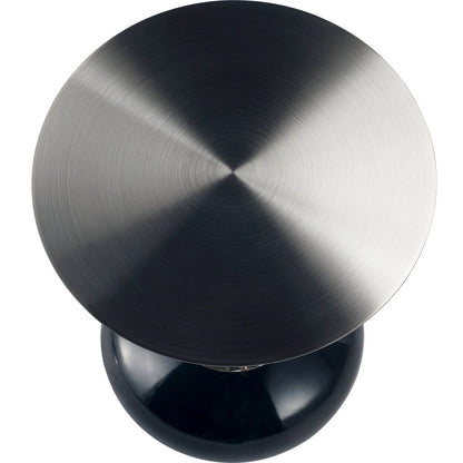 Savoy Wide Side Table with Stainless Steel Top Round Accent Table and Elegant Pedestal Base - Elax Furniture