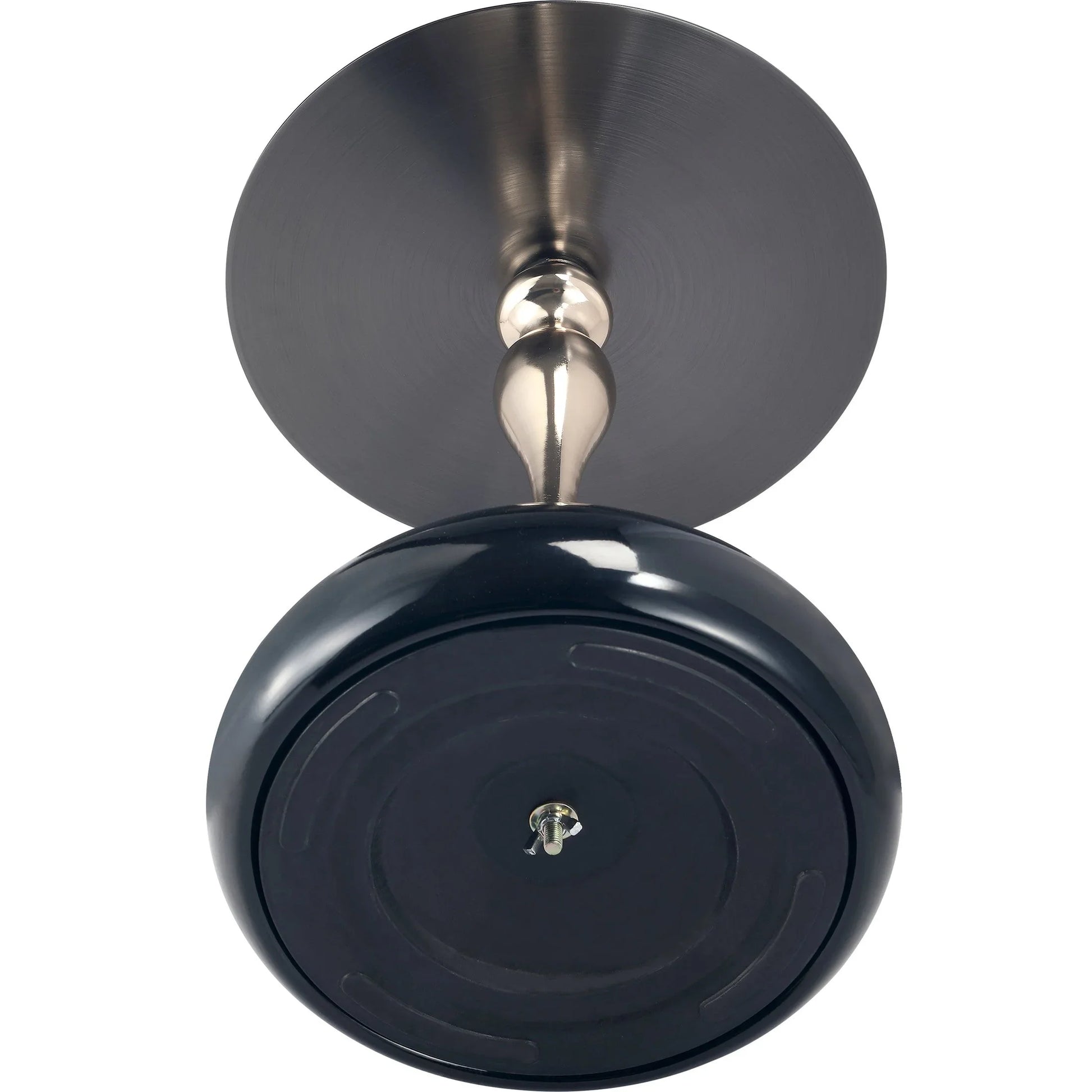 Savoy Wide Side Table with Stainless Steel Top Round Accent Table and Elegant Pedestal Base - Elax Furniture