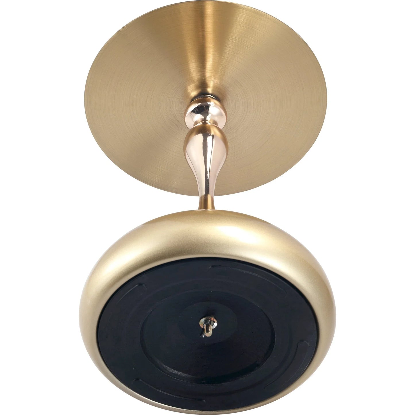 Savoy Wide Side Table with Gold Stainless Steel Top Round Accent Table and Elegant Pedestal Base - Elax Furniture