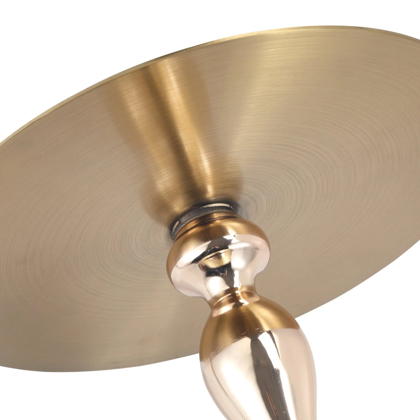 Savoy Wide Side Table with Gold Stainless Steel Top Round Accent Table and Elegant Pedestal Base - Elax Furniture