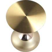 Savoy Wide Side Table with Gold Stainless Steel Top Round Accent Table and Elegant Pedestal Base - Elax Furniture