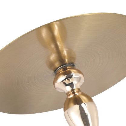 Savoy Wide Side Table with Gold Stainless Steel Top Round Accent Table and Elegant Pedestal Base - Elax Furniture