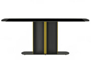 Sylva Rectangular Dining Table with Glass/Sintered Stone Tabletop in Gold Steel - Elax Furniture