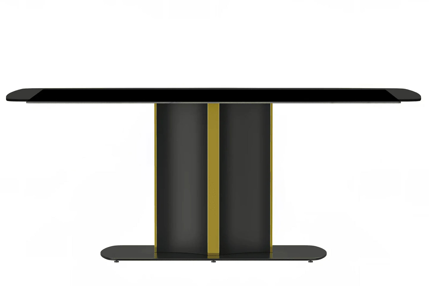 Sylva Rectangular Dining Table with Glass/Sintered Stone Tabletop in Gold Steel - Elax Furniture
