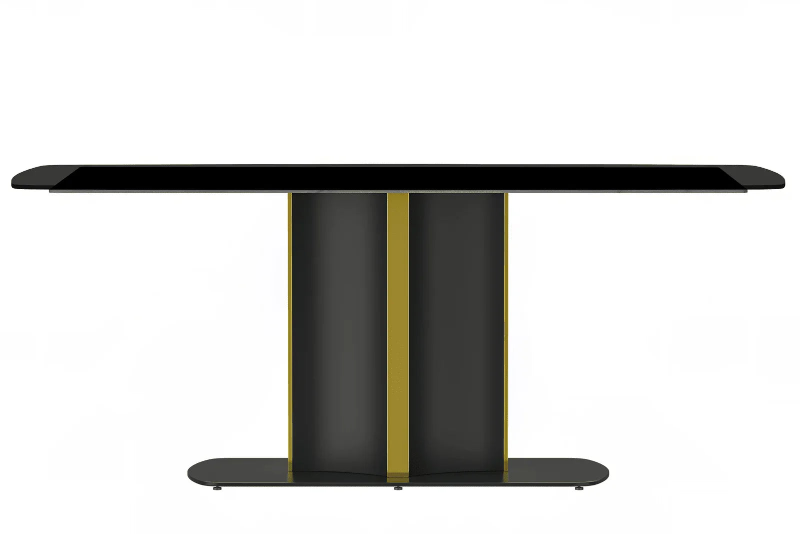 Sylva Rectangular Dining Table with Glass/Sintered Stone Tabletop in Gold Steel - Elax Furniture