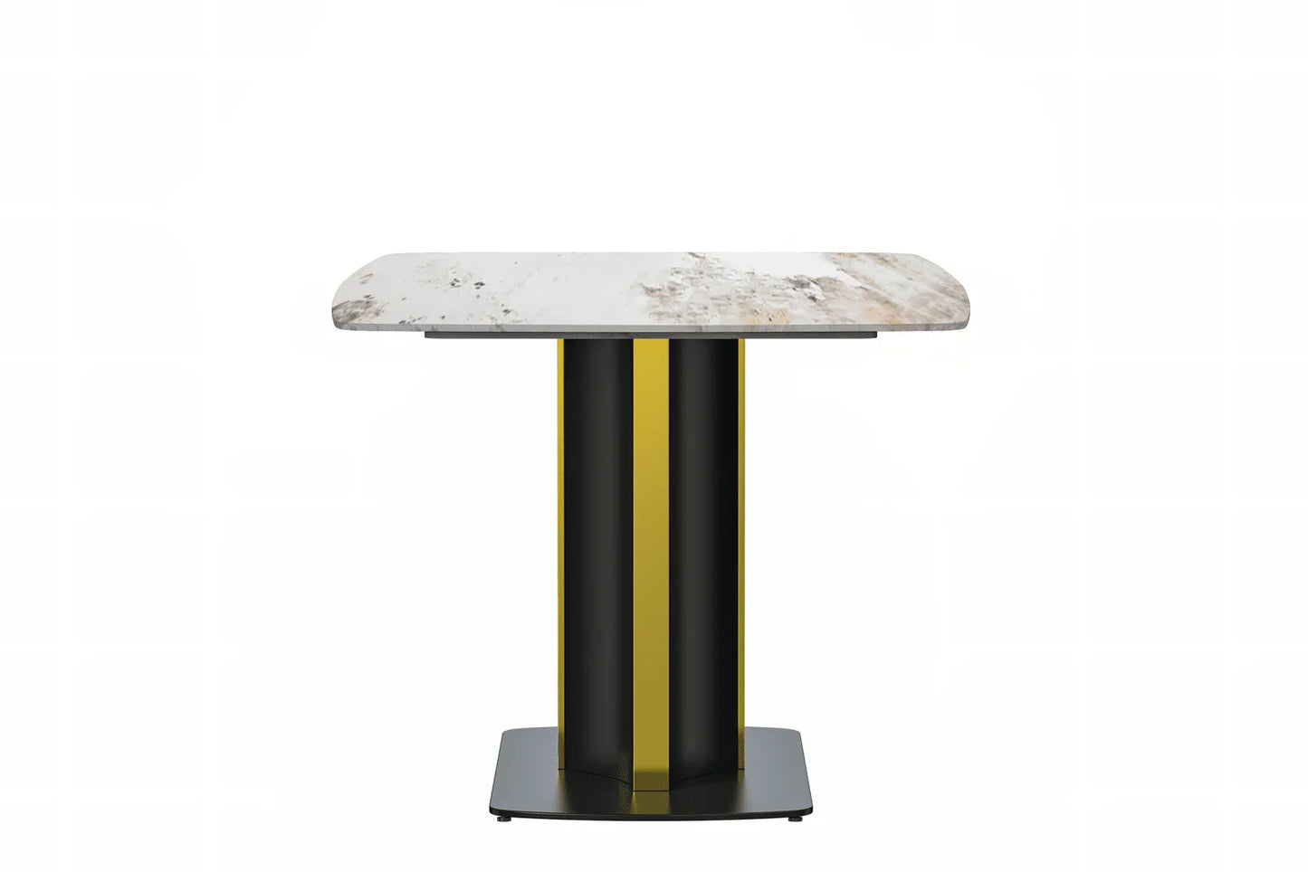 Sylva Rectangular Dining Table with Glass/Sintered Stone Tabletop in Gold Steel - Elax Furniture