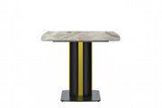 Sylva Rectangular Dining Table with Glass/Sintered Stone Tabletop in Gold Steel - Elax Furniture