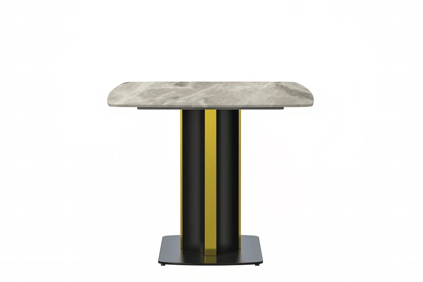 Sylva Rectangular Dining Table with Glass/Sintered Stone Tabletop in Gold Steel - Elax Furniture