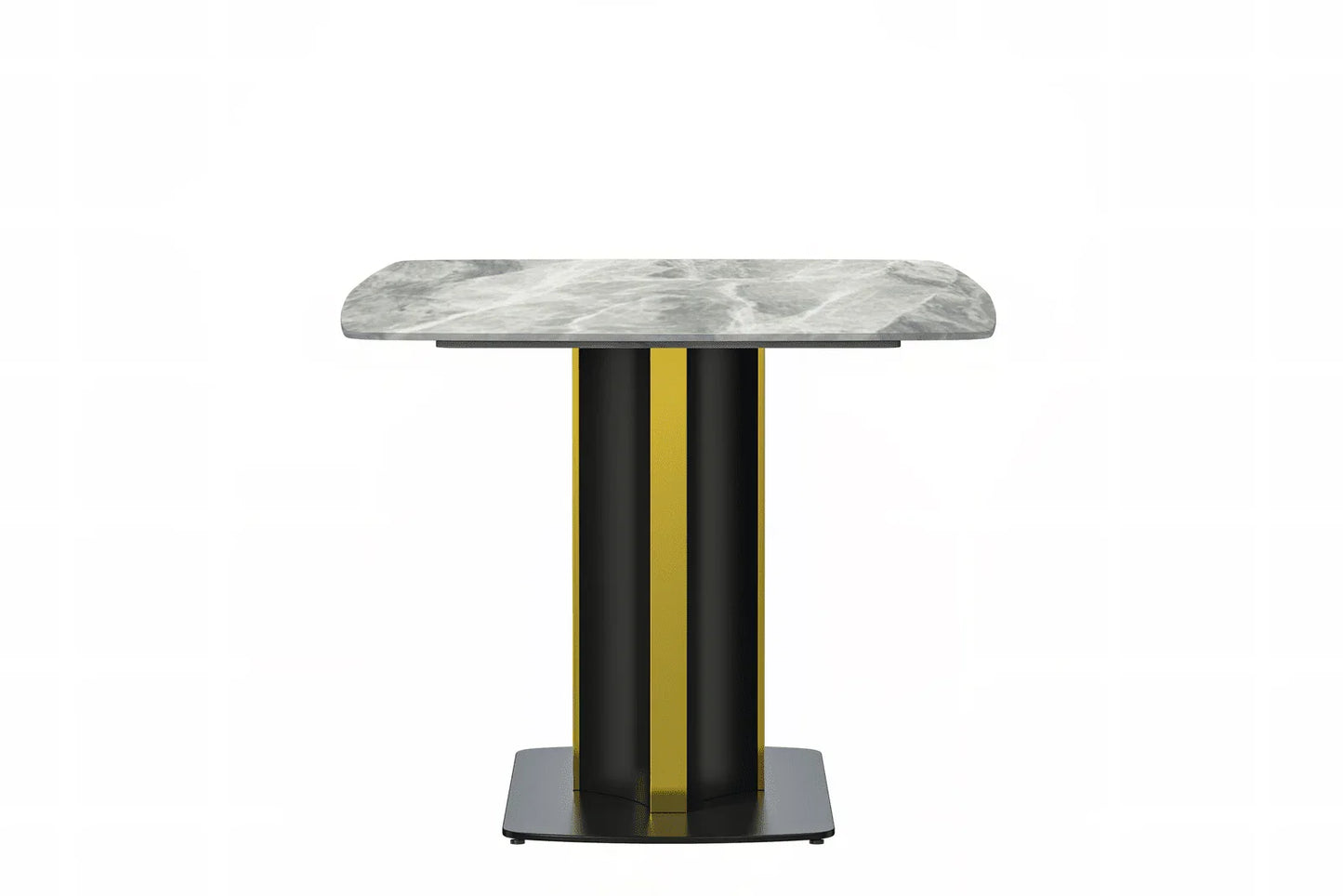 Sylva Rectangular Dining Table with Glass/Sintered Stone Tabletop in Gold Steel - Elax Furniture