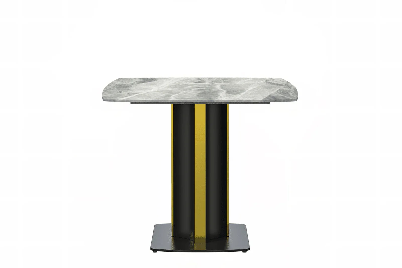 Sylva Rectangular Dining Table with Glass/Sintered Stone Tabletop in Gold Steel - Elax Furniture