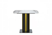 Sylva Rectangular Dining Table with Glass/Sintered Stone Tabletop in Gold Steel - Elax Furniture