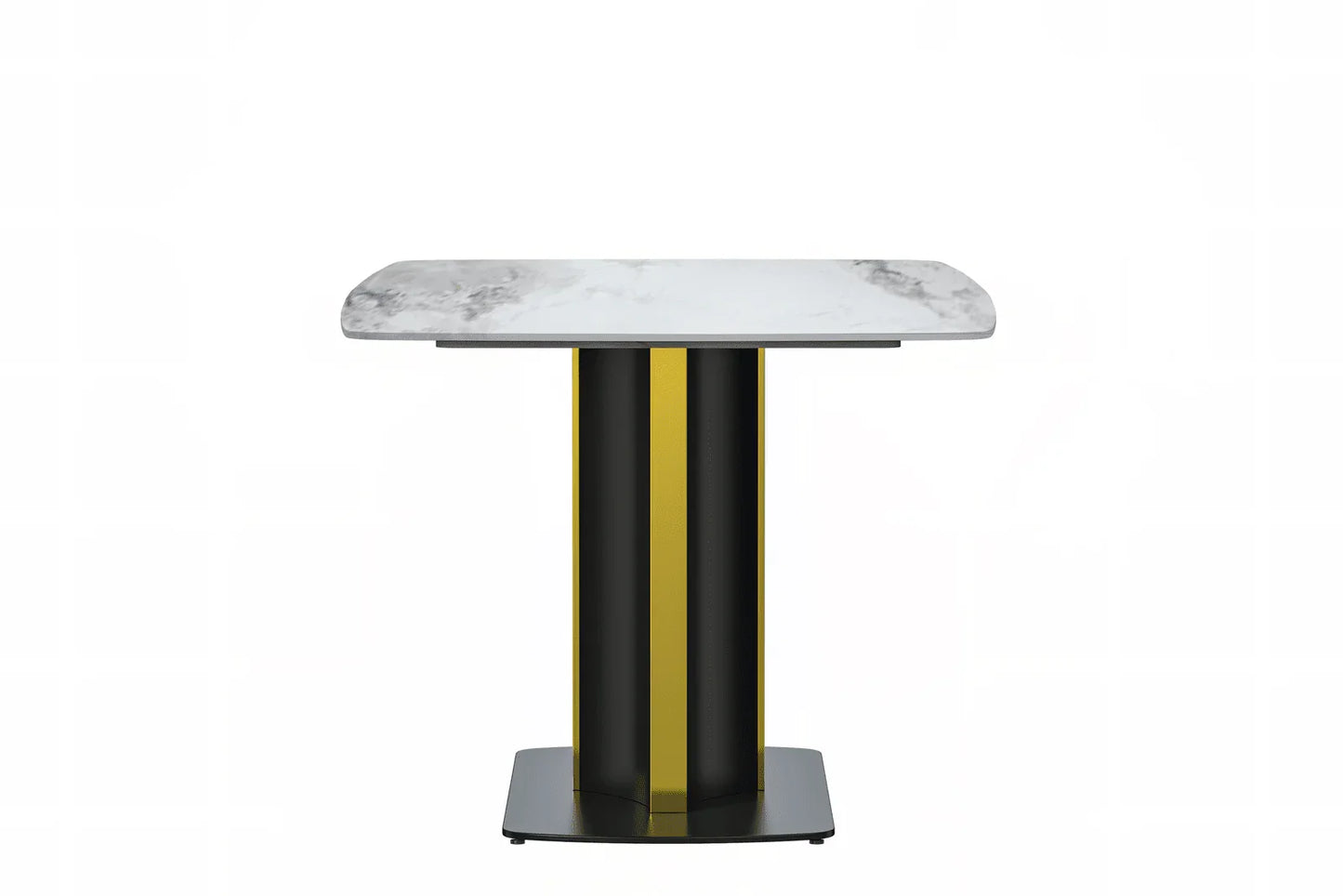 Sylva Rectangular Dining Table with Glass/Sintered Stone Tabletop in Gold Steel - Elax Furniture