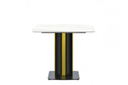 Sylva Rectangular Dining Table with Glass/Sintered Stone Tabletop in Gold Steel - Elax Furniture