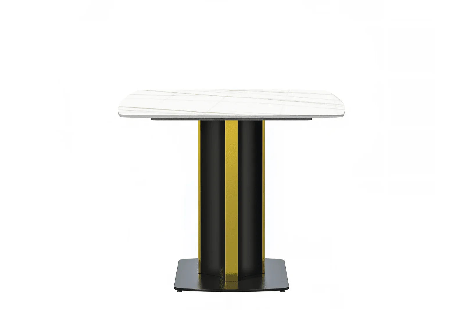 Sylva Rectangular Dining Table with Glass/Sintered Stone Tabletop in Gold Steel - Elax Furniture