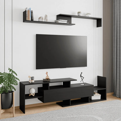 Surrey Modern TV Stand with MDF Shelves and Bookcase for Living Room - Elax Furniture