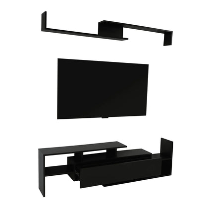 Surrey Modern TV Stand with MDF Shelves and Bookcase for Living Room - Elax Furniture