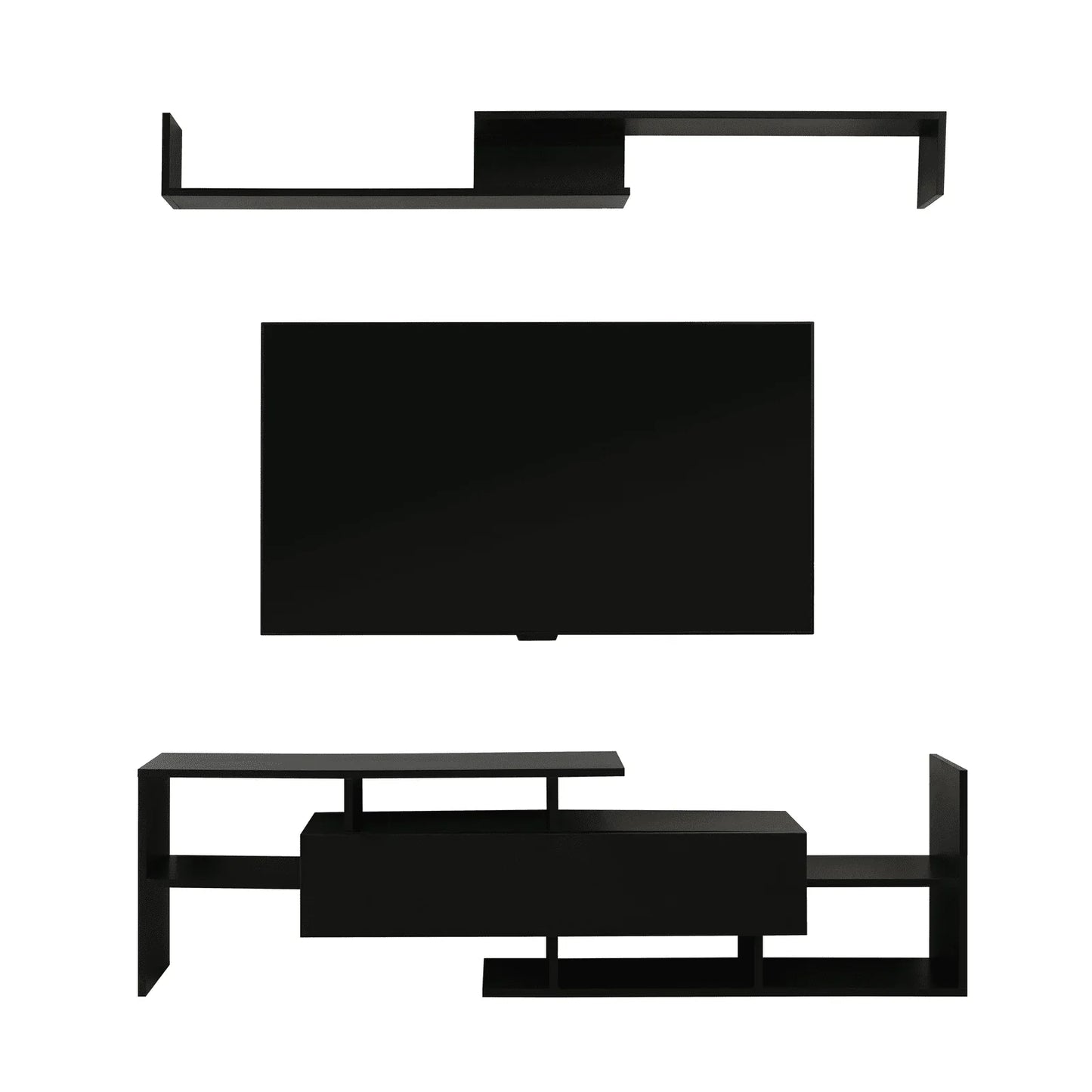 Surrey Modern TV Stand with MDF Shelves and Bookcase for Living Room - Elax Furniture