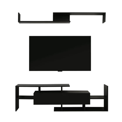 Surrey Modern TV Stand with MDF Shelves and Bookcase for Living Room - Elax Furniture