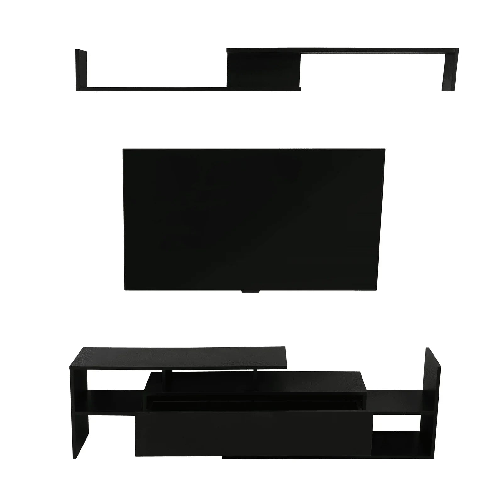 Surrey Modern TV Stand with MDF Shelves and Bookcase for Living Room - Elax Furniture