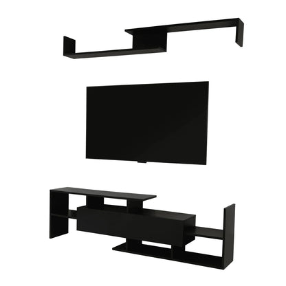 Surrey Modern TV Stand with MDF Shelves and Bookcase for Living Room - Elax Furniture