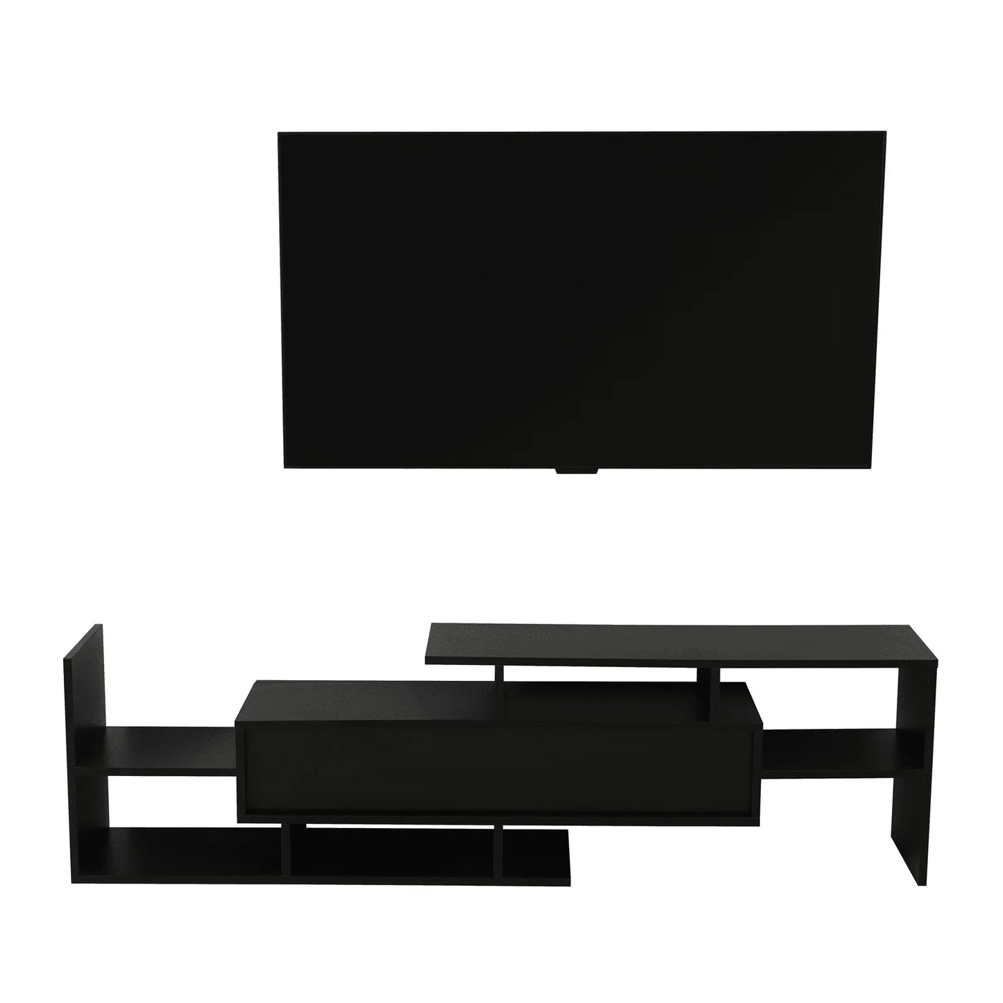 Surrey Modern TV Stand with MDF Shelves and Bookcase for Living Room - Elax Furniture