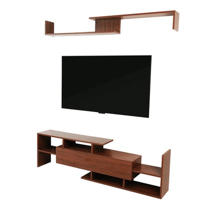 Surrey Modern TV Stand with MDF Shelves and Bookcase for Living Room - Elax Furniture