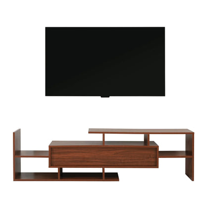 Surrey Modern TV Stand with MDF Shelves and Bookcase for Living Room - Elax Furniture