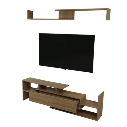 Surrey Modern TV Stand with MDF Shelves and Bookcase for Living Room - Elax Furniture