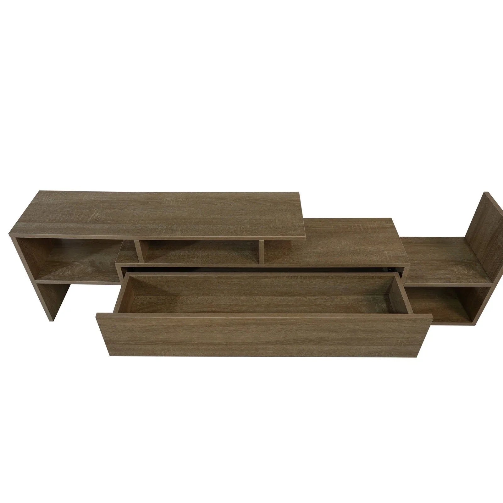 Surrey Modern TV Stand with MDF Shelves and Bookcase for Living Room - Elax Furniture