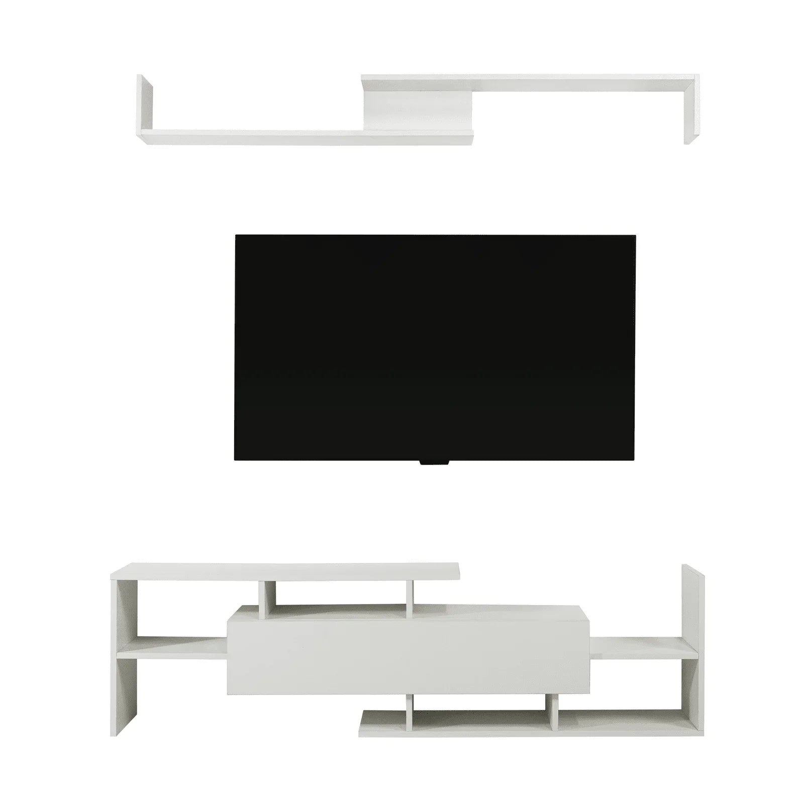 Surrey Modern TV Stand with MDF Shelves and Bookcase for Living Room - Elax Furniture