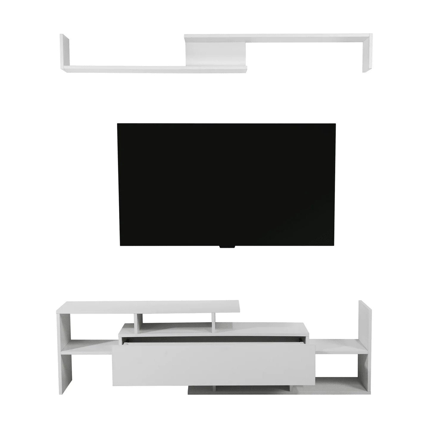 Surrey Modern TV Stand with MDF Shelves and Bookcase for Living Room - Elax Furniture