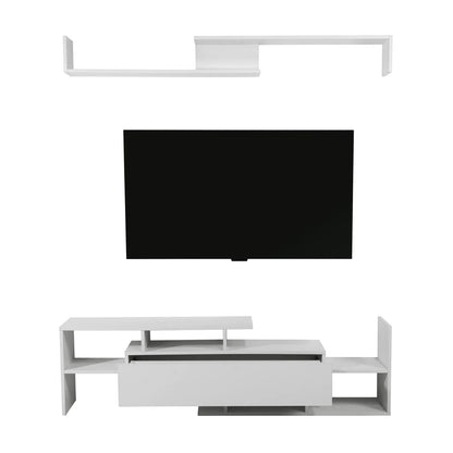 Surrey Modern TV Stand with MDF Shelves and Bookcase for Living Room - Elax Furniture