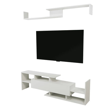 Surrey Modern TV Stand with MDF Shelves and Bookcase for Living Room - Elax Furniture