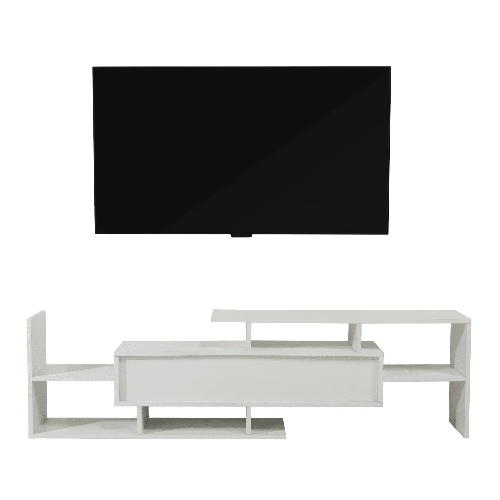 Surrey Modern TV Stand with MDF Shelves and Bookcase for Living Room - Elax Furniture