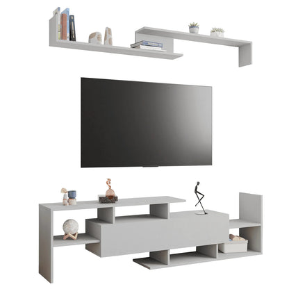 Surrey Modern TV Stand with MDF Shelves and Bookcase for Living Room - Elax Furniture