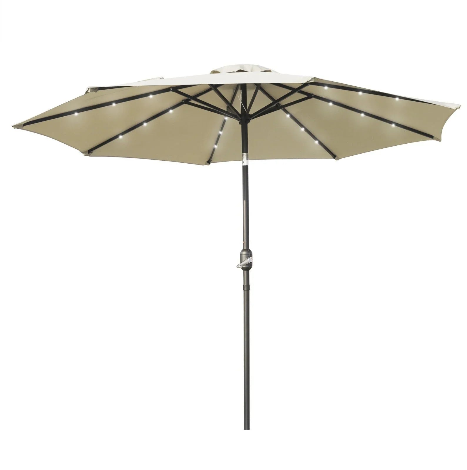 Sierra 9' Outdoor Patio Tilt Market Umbrella with Solar LED Lights - Elax Furniture