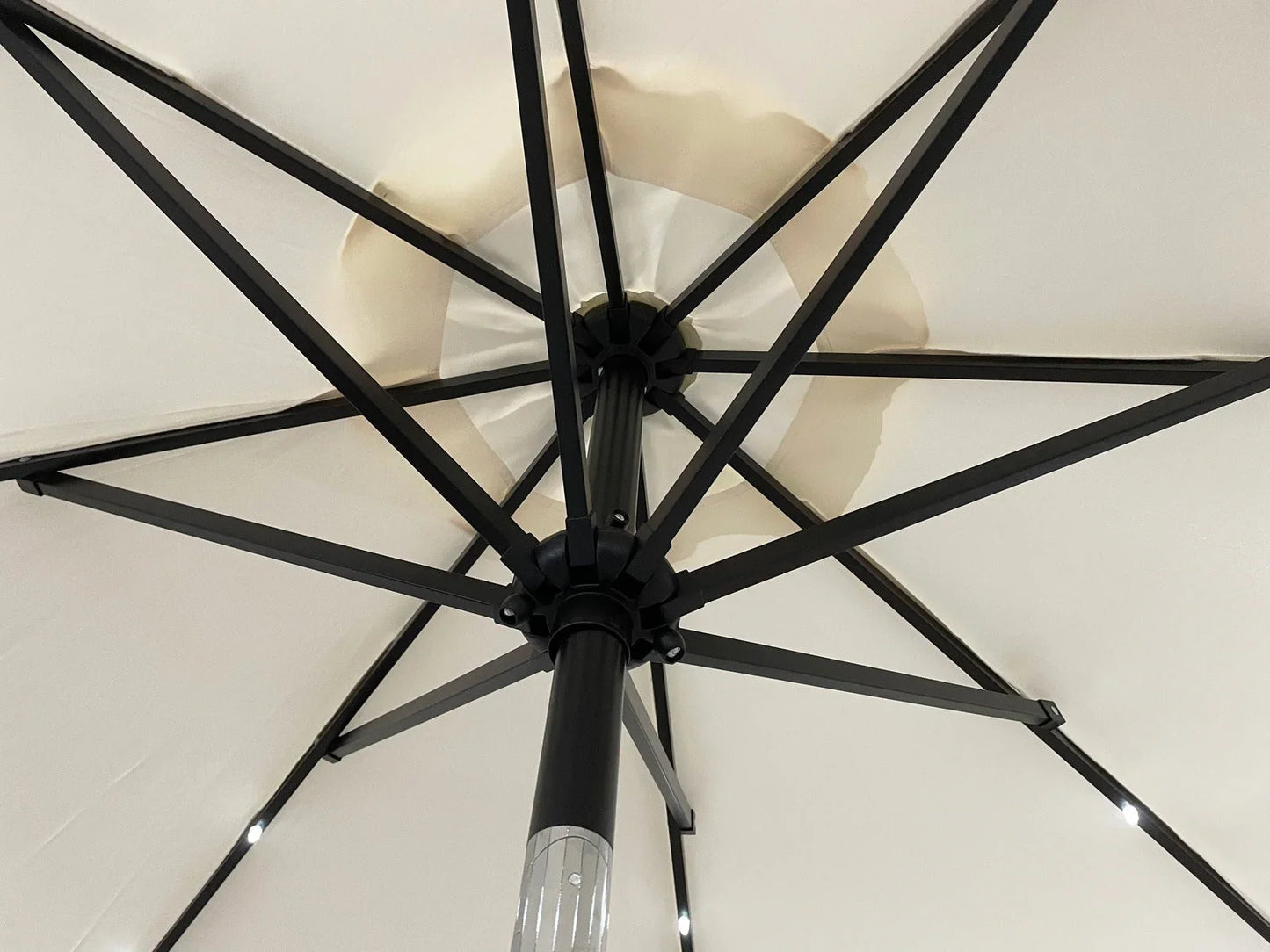 Sierra 9' Outdoor Patio Tilt Market Umbrella with Solar LED Lights - Elax Furniture